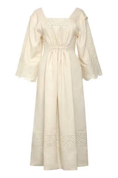 Weekend Max Mara Luglio Linen Dress In Beige