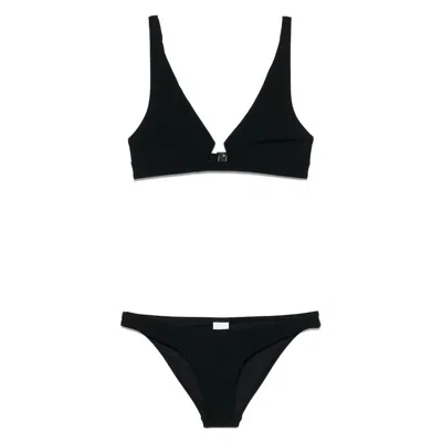 Zimmermann Rhiannon Wire-front Two-piece Swimsuit In Black