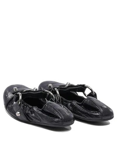 Shop Balenciaga Flat Shoes In Black+silver