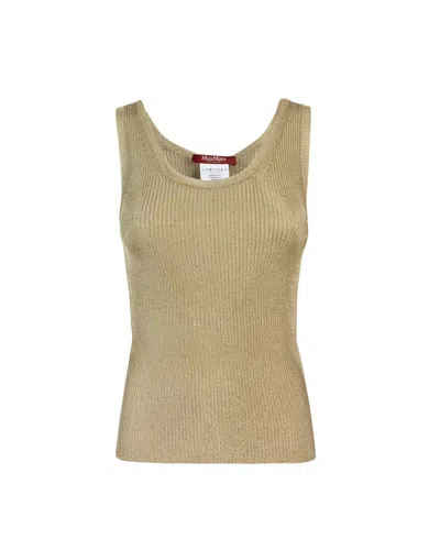 Max Mara Top Hardy In Viscosa Lurex Oro In Gold