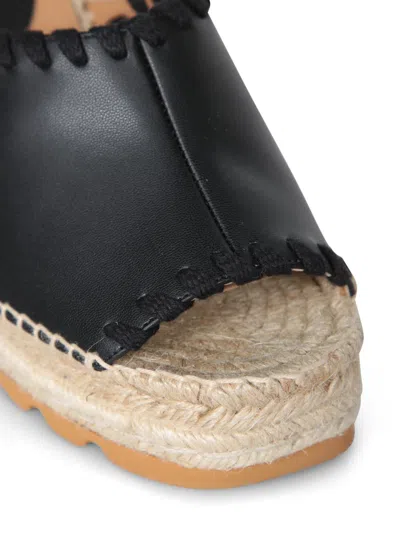 Stella Mccartney Espadrille Style Wedge Heel Sandals In Black