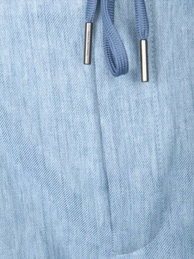 Tagliatore Breathable Linen-cotton Blend Brown Shorts In Blue