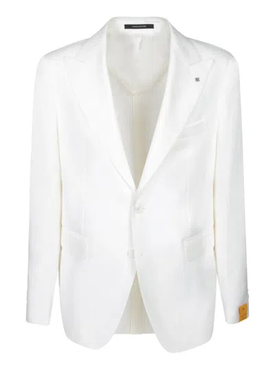 Tagliatore White Linen Suit In White
