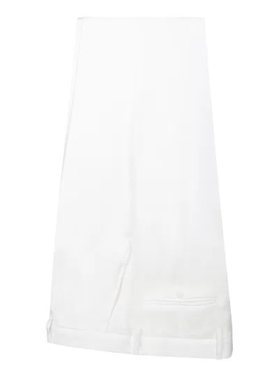 Tagliatore White Linen Suit In White