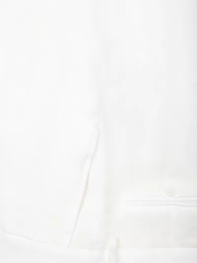 Tagliatore White Linen Suit In White