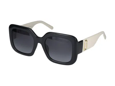 Marc Jacobs 53mm Gradient Polarized Square Sunglasses In Black