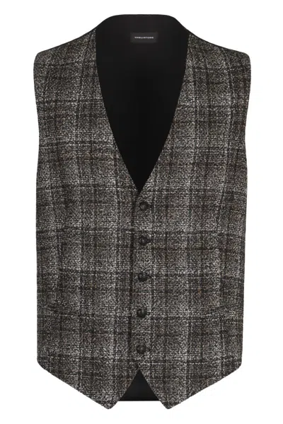 Tagliatore Brian Single-breasted Vest In Brown