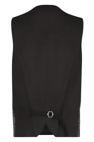 Tagliatore Brian Single-breasted Vest In Brown