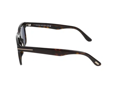 Tom Ford Eyewear Hayden Square Frame Sunglasses In Dark Havana/green