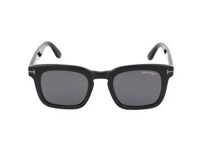 Tom Ford Eyewear Hayden Square Frame Sunglasses In Glossy Black/smoke