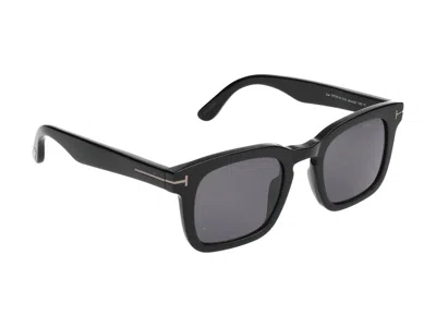 Tom Ford Eyewear Hayden Square Frame Sunglasses In Glossy Black/smoke