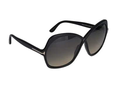 Tom Ford Sunglasses In Glossy Black/smoke Grad