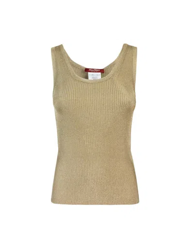 Max Mara Top Hardy In Viscosa Lurex Oro In Gold