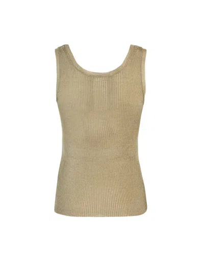 Max Mara Top Hardy In Viscosa Lurex Oro In Gold