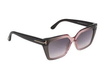 Tom Ford Winona 53mm Gradient Polarized Cat Eye Sunglasses In Grey/smoke Grad