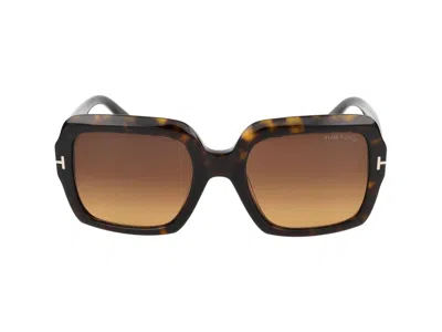 Tom Ford Square-frame Sunglasses In Dark Havana/brown Grad