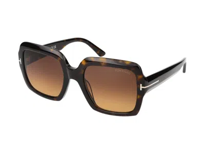 Tom Ford Square-frame Sunglasses In Dark Havana/brown Grad
