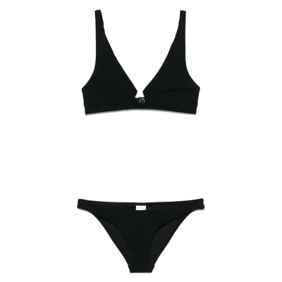 Zimmermann Rhiannon Wire-front Two-piece Swimsuit In Black