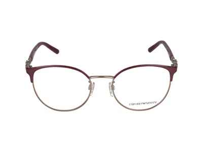 Emporio Armani Eyeglasses In Red/gold Rosé