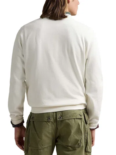 Polo Ralph Lauren White Cotton Blend Polo Bear Sweatshirt In Bianco Panna