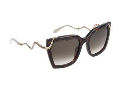 Roberto Cavalli Src034m Sunglasses In Havana Brown/yellow Glossy