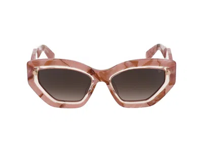 Philipp Plein Cat Eye-frame Acetate Sunglasses In Brown