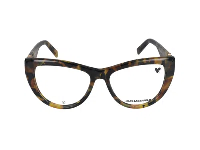 Karl Lagerfeld Eyeglasses In Striped Tobacco