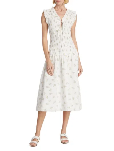 Rails Women's Dion Floral Smocked Midi-dress In Amaryllis
