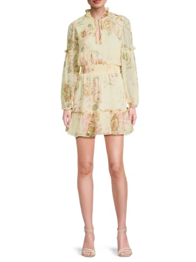 Walter Baker Women's Darlene Floral Ruffle Minidress In Desert Rose