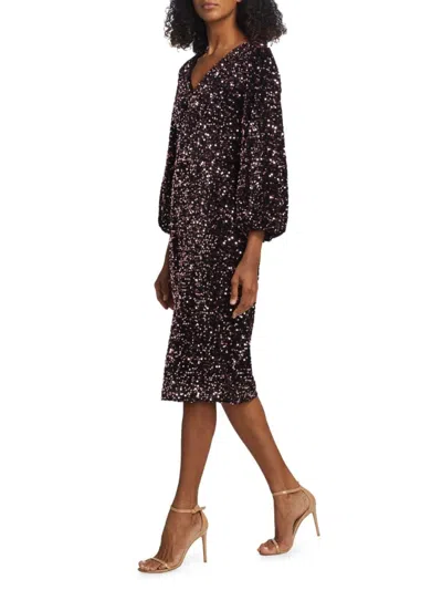 Elie Tahari Women's The Robin Sequined Midi-dress In Rouge Pink