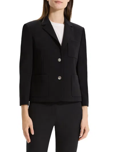 Theory Shrunken Patch Pocket Jacket In Black