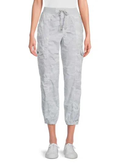 Dkny Women's Camo Print Cropped Cargo Joggers In Camo Vapor