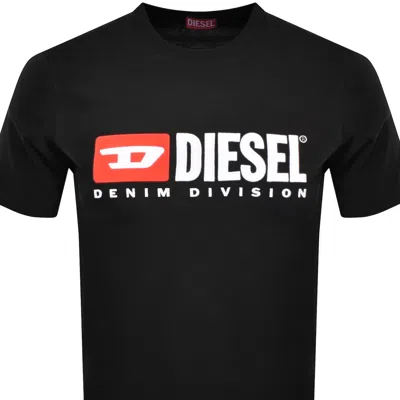 Diesel T-shirt With Splashed-effect Logo In Black