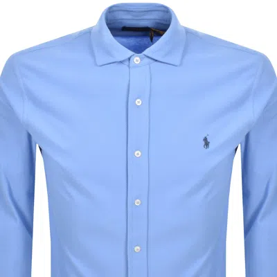Ralph Lauren Honeycomb Textured Shirt Blue In Blue