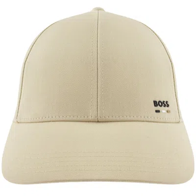 Hugo Boss Boss Zed Stripe Baseball Cap Beige In Beige