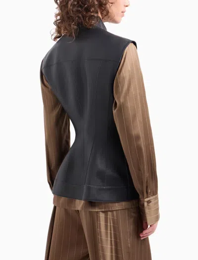 Emporio Armani Leather Jackets In Black