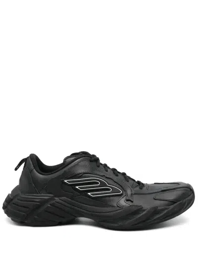Balenciaga Monday 3b Sports Icon Leather Sneakers In Schwarz