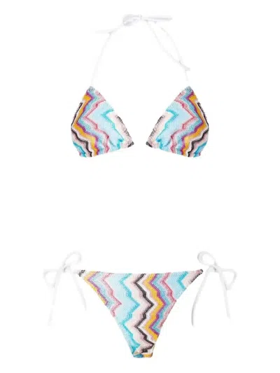 Missoni Klassischer Bikini Aus Viskose Und Lamé In Blau