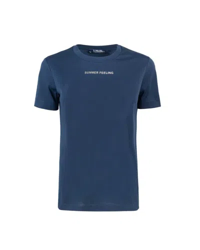 's Max Mara T-shirt Lusso In Jersey Blu In Blue