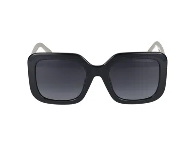 Marc Jacobs 53mm Gradient Polarized Square Sunglasses In Black