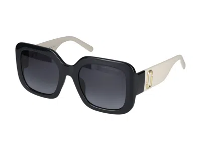 Marc Jacobs 53mm Gradient Polarized Square Sunglasses In Black