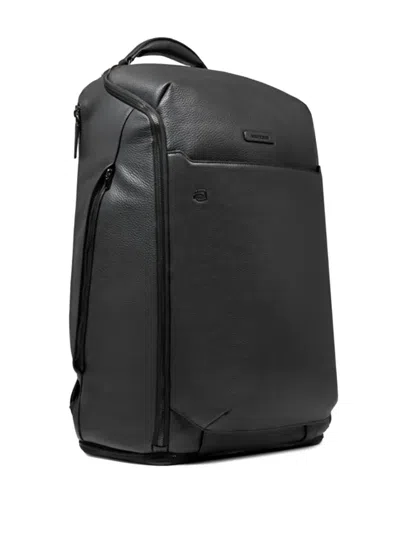 Piquadro Travel Fingerprint-lock Backpack In Black