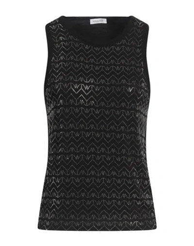 Patrizia Pepe Woman Tank Top Black Size 2 Viscose, Elastane In Black
