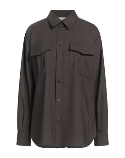P.a.r.o.s.h P. A.r. O.s. H. Woman Shirt Dark Brown Size M Virgin Wool, Elastane In Brown