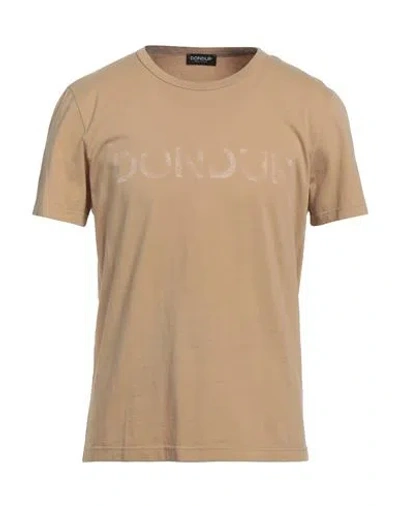 Dondup Man T-shirt Beige Size L Cotton In Beige