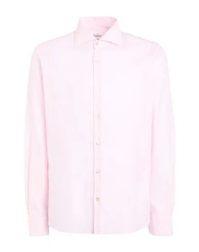 Giannetto Portofino Man Shirt Pink Size 15 ¾ Cotton In Pink