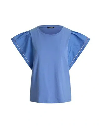 Ralph Lauren Jersey Flutter-sleeve Tee In Blue