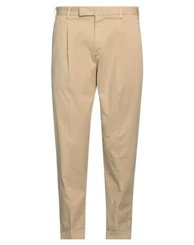 Pt Torino Man Pants Sand Size 38 Cotton, Linen, Elastane In Beige