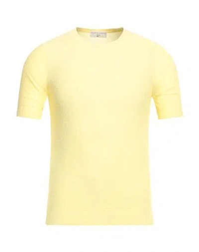 Filippo De Laurentiis Man Sweater Pastel Yellow Size 38 Cotton, Polyamide In Yellow