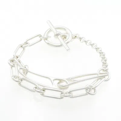 Pre-owned Hermes Chaine D'ancre Bracelet Jewelry () In Silver